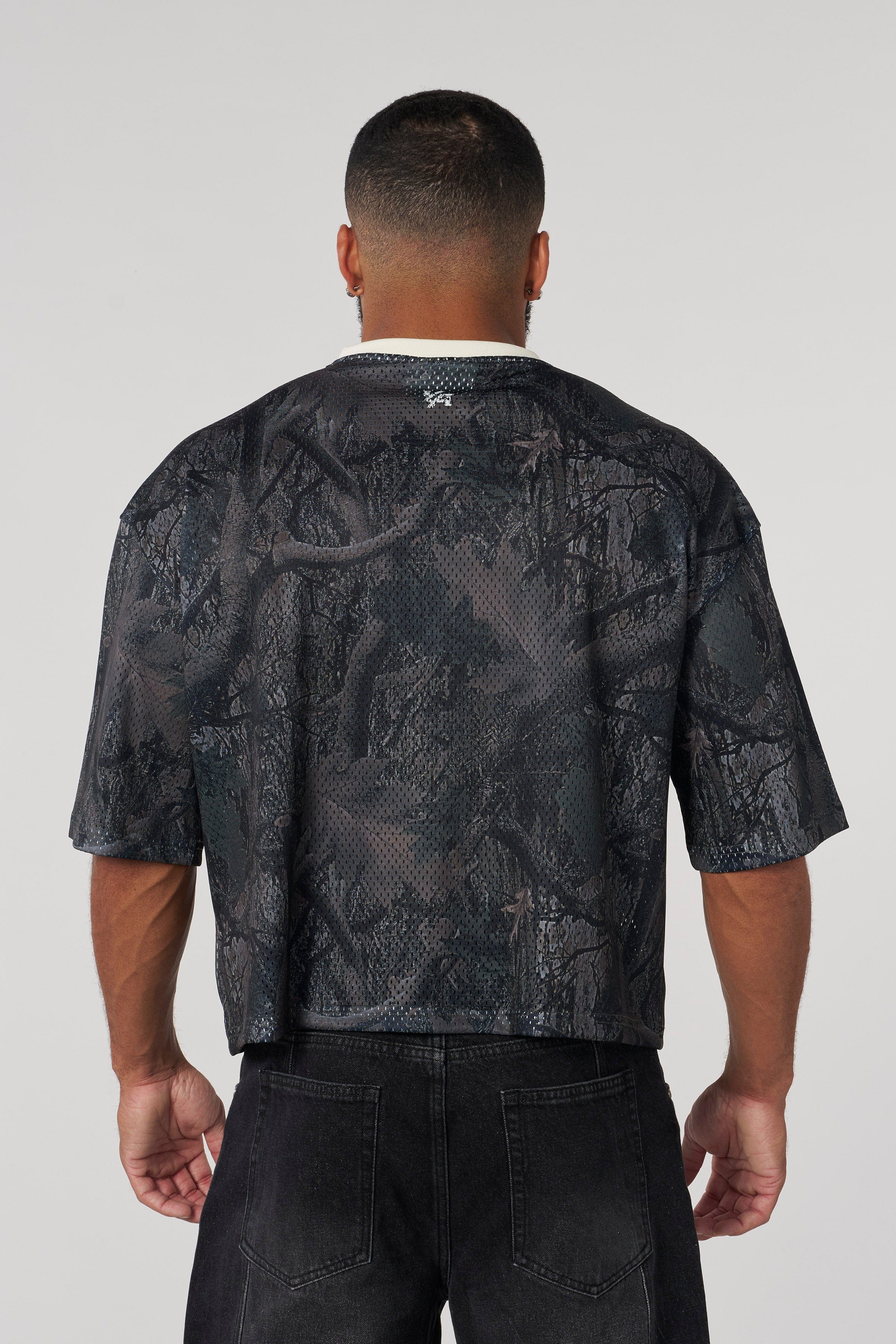 YoungLA 4187 - Varsity Football Cropped Jersey Dark Tree Camo