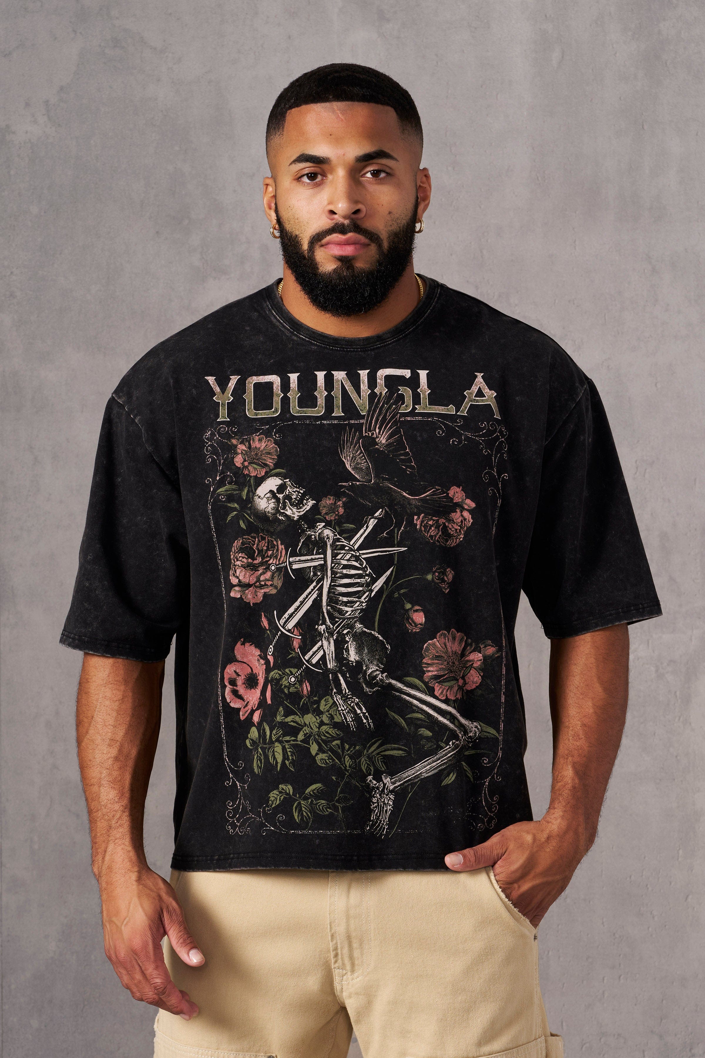 YoungLA 4197 - Nevermore Tees Black Wash