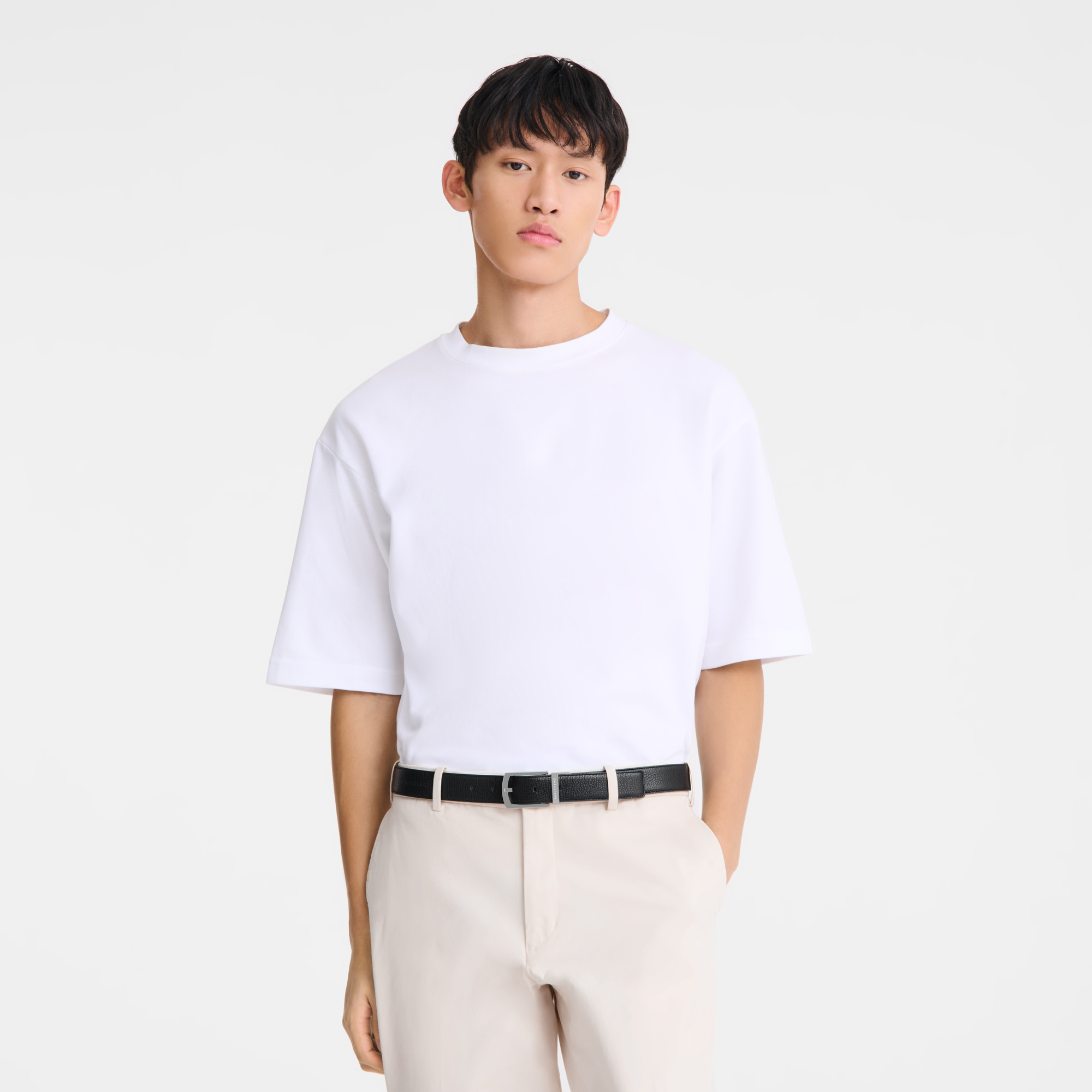 Longchamp Le Foulonné Men's belt Black/Caramel