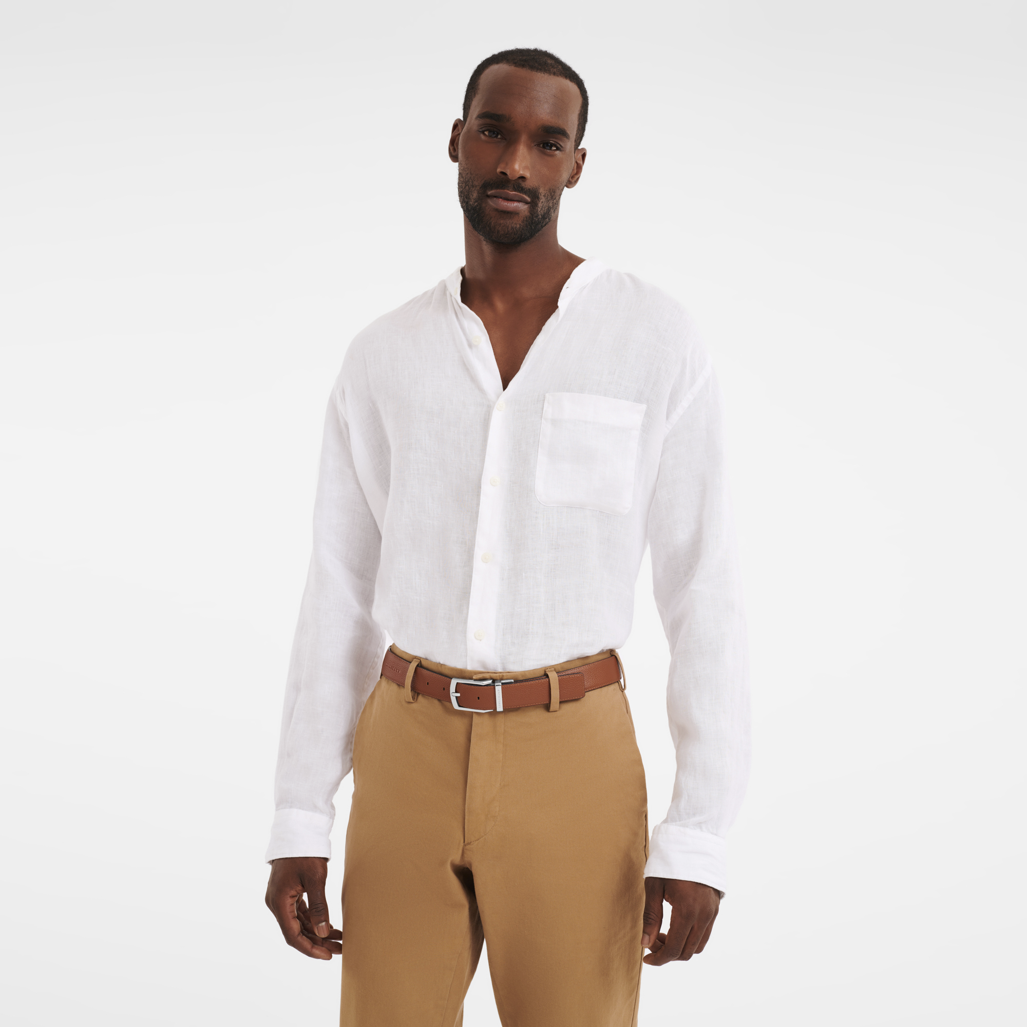 Longchamp Le Foulonné Men's belt Navy/Caramel