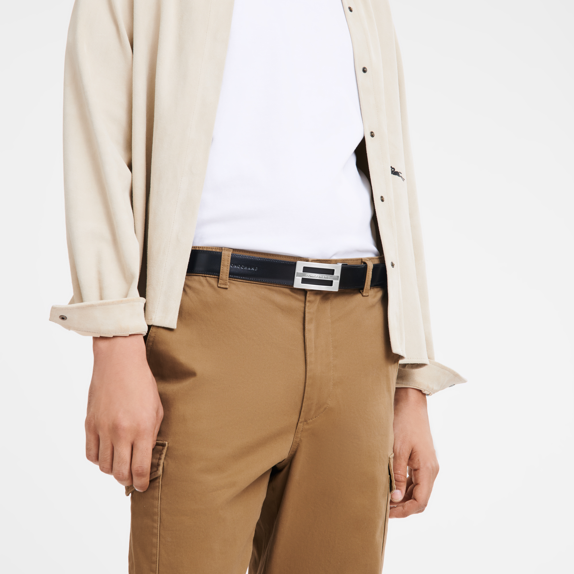 Longchamp Delta Box Men's belt Black/Mocha
