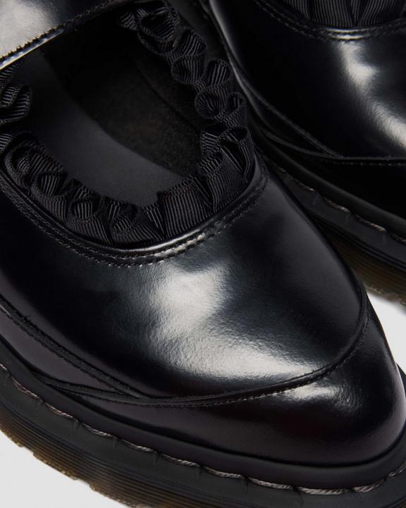 Dr Martens Elphie Mary Jane Frill - Polished Smooth