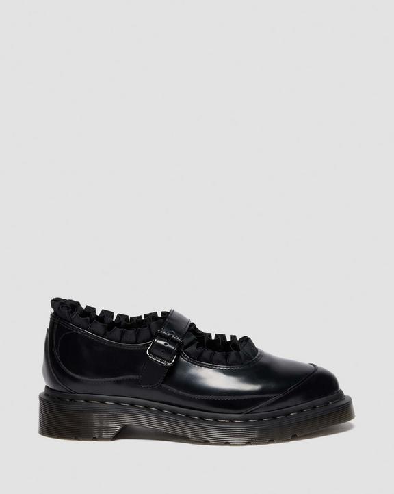 Dr Martens Elphie Mary Jane Frill - Polished Smooth