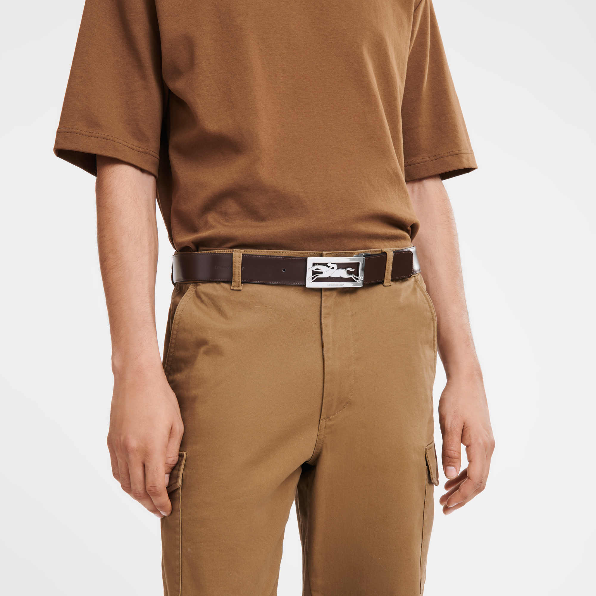 Longchamp Delta Box Men's belt Black/Mocha