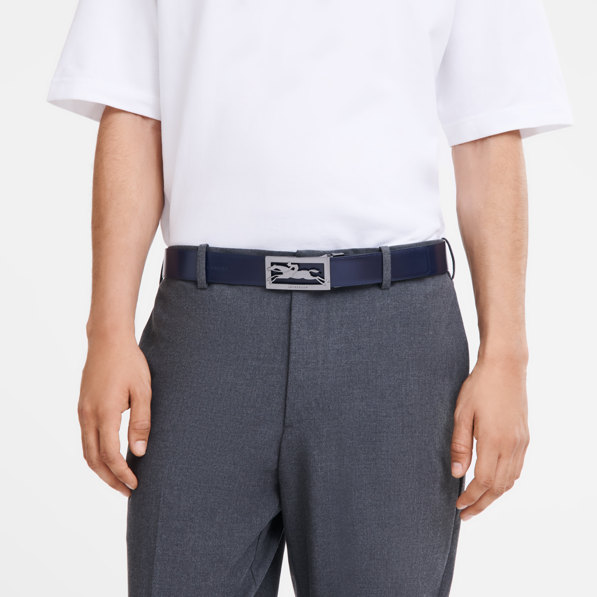 Longchamp Delta Box Men's belt Black/Navy