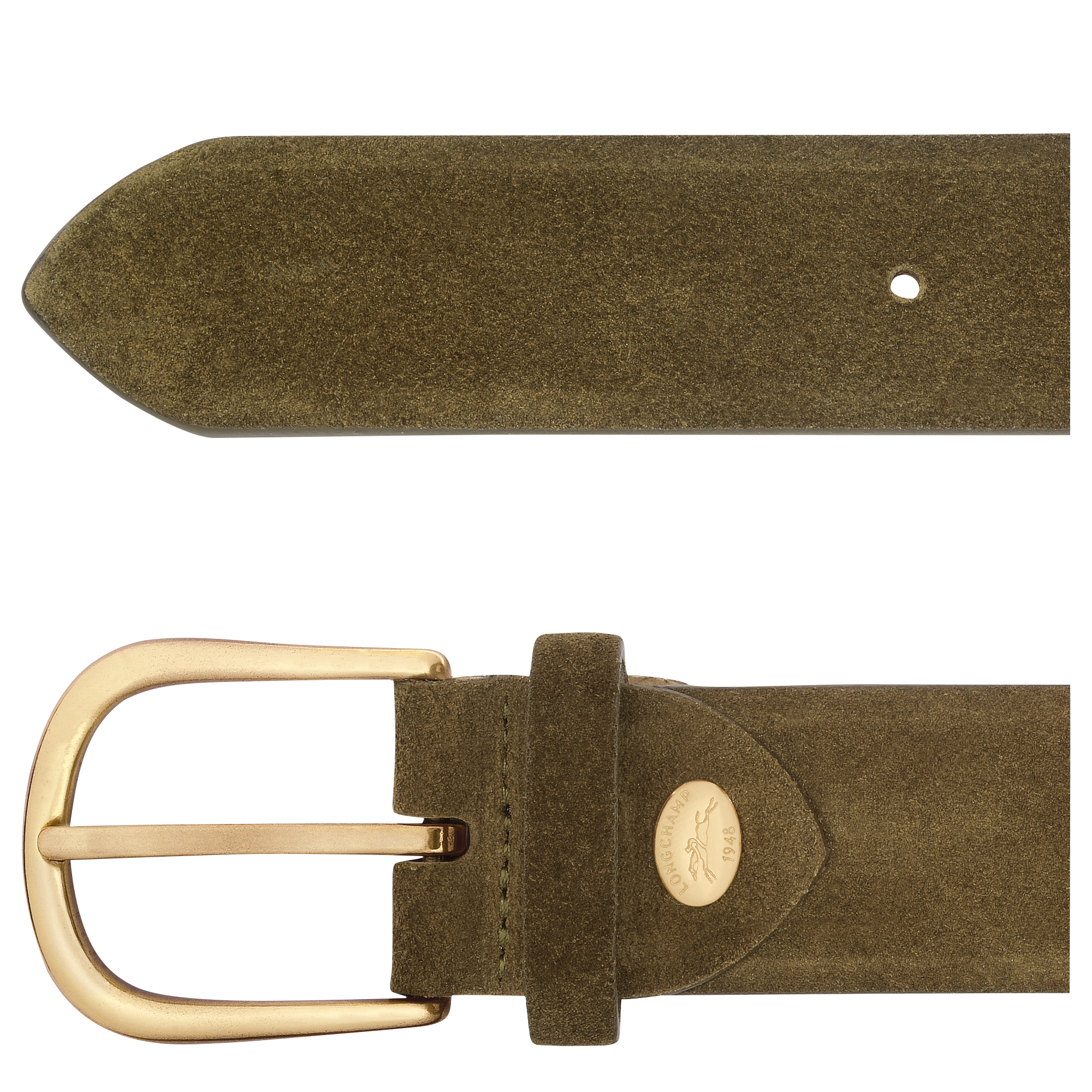Longchamp French Charm Men's belt Olive