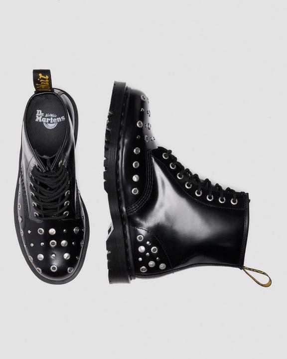 Dr Martens Studded Buttero Leather Boots - Black Buttero