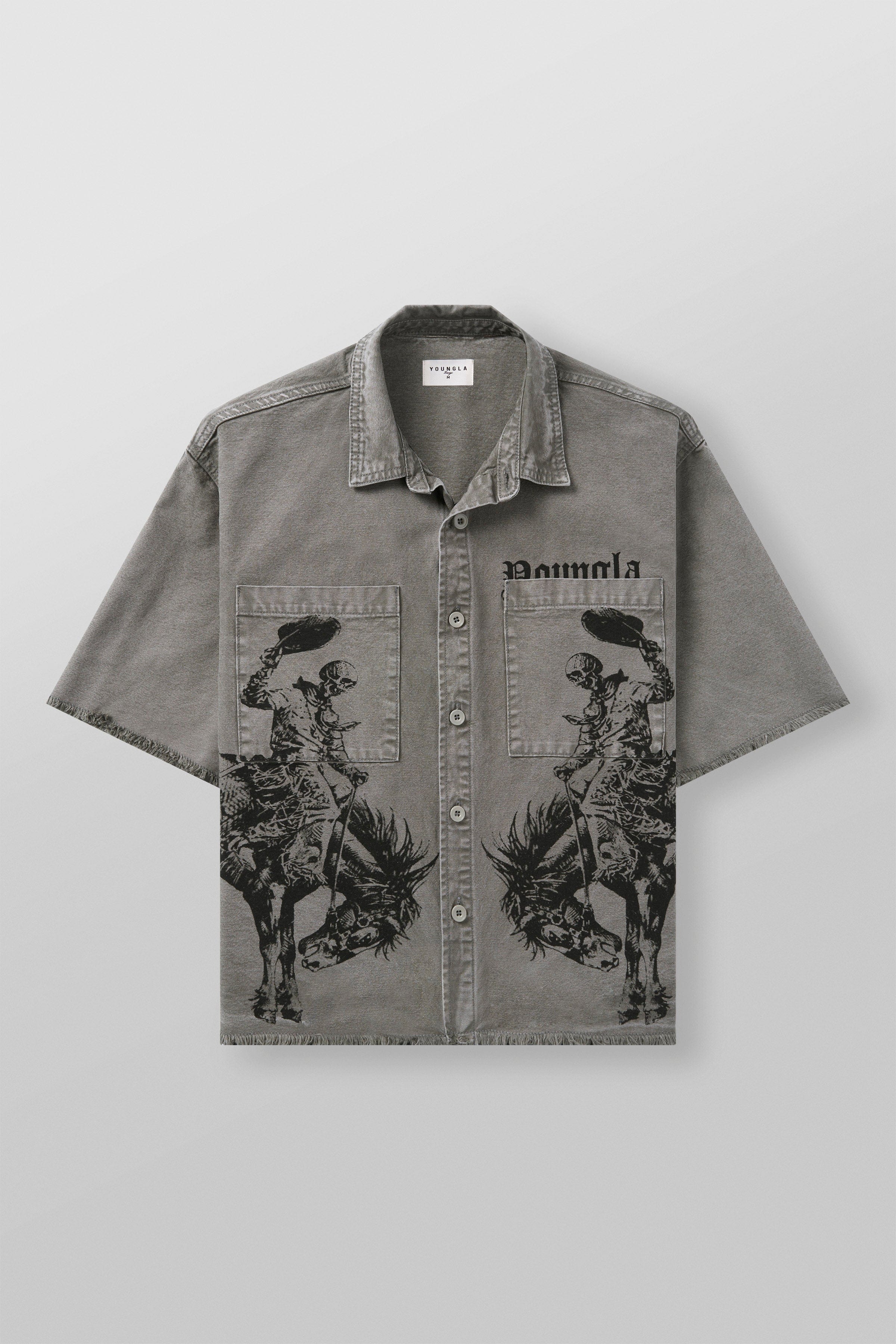 YoungLA 4231 - Hats Off Button Ups Grey Khaki Wash