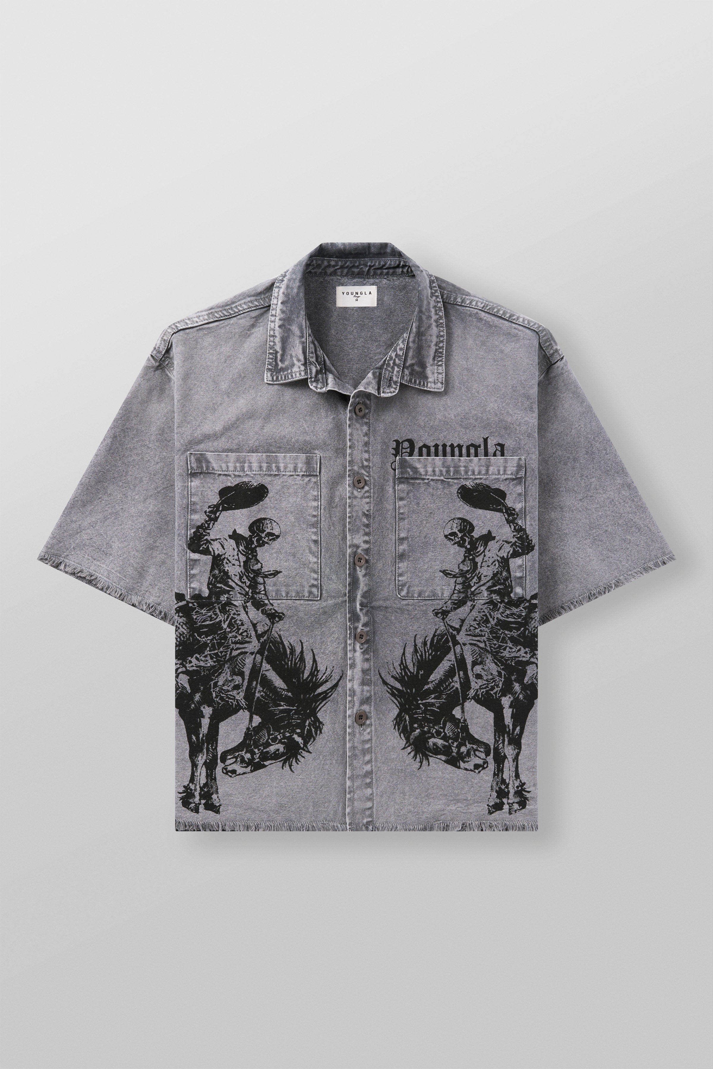 YoungLA 4231 - Hats Off Button Ups Grey Wash