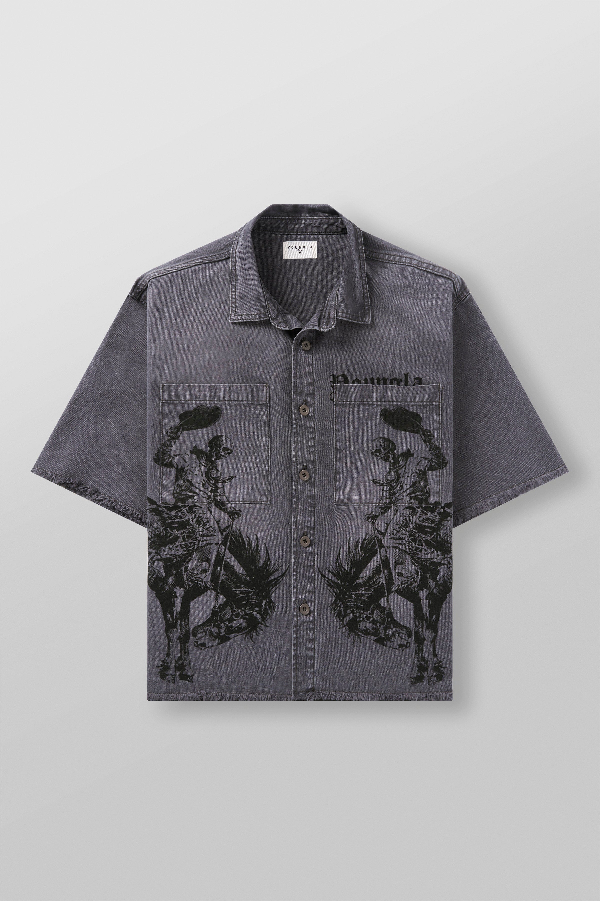 YoungLA 4231 - Hats Off Button Ups Purple Grey Wash