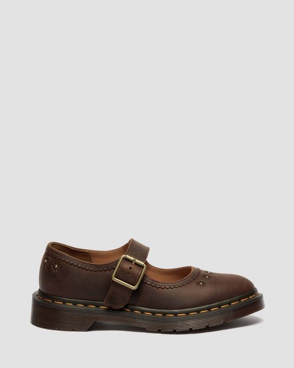 Dr Martens Mary Jane Flower - Dark Brown