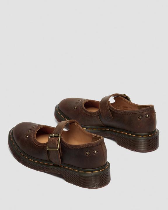 Dr Martens Mary Jane Flower - Dark Brown