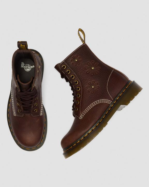 Dr Martens 1460 Pascal Flower - Dark Brown