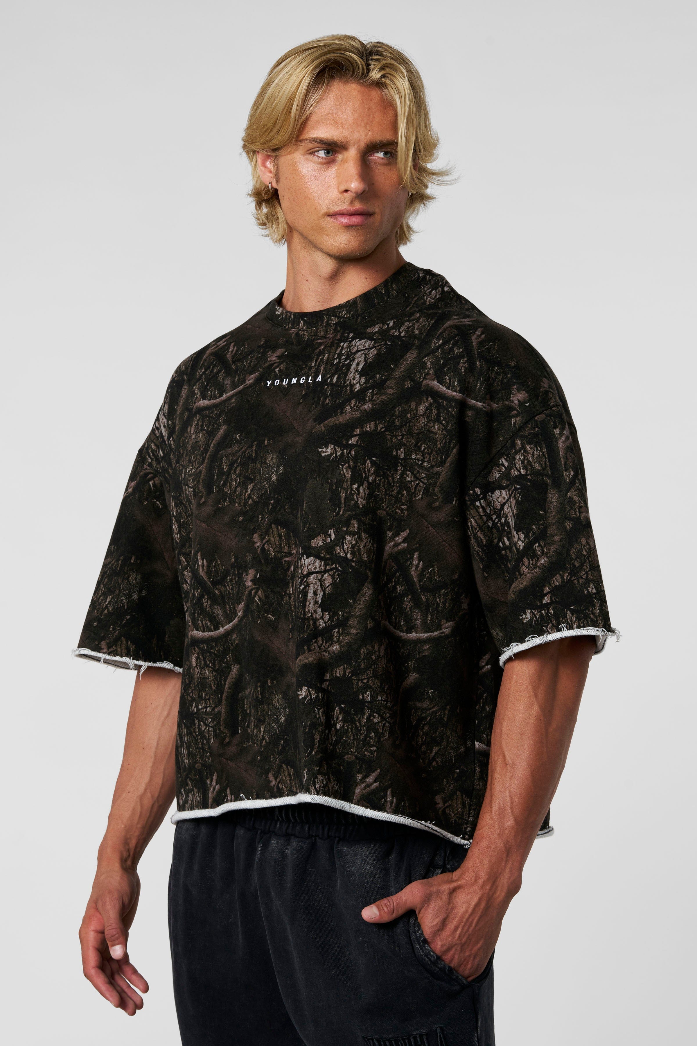 YoungLA 4242 - Terry Oversized tee Dark Tree Camo