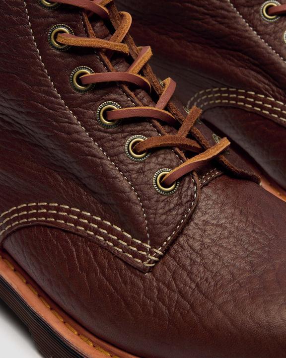 Dr Martens Wild Grain Leather Lace Up Boots - Sepia Brown