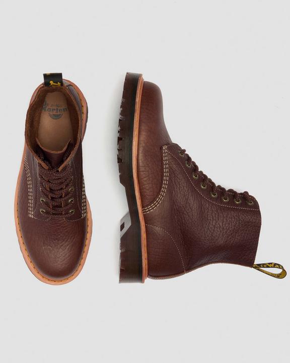 Dr Martens Wild Grain Leather Lace Up Boots - Sepia Brown