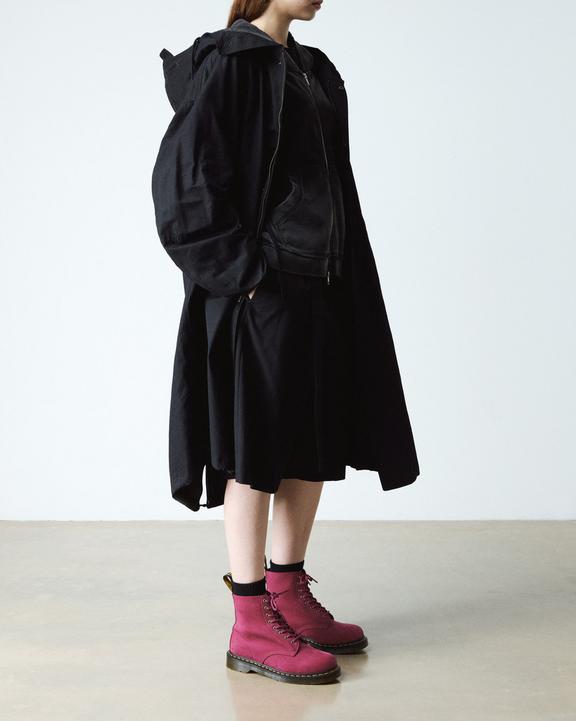 Dr Martens Milled Nubuck Lace Up Boots - Fuchsia Pink