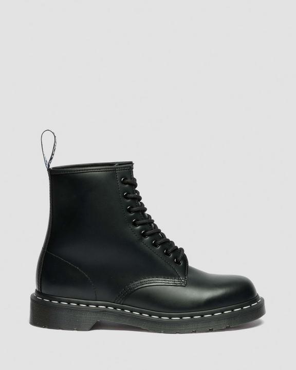 Dr Martens White Stitch Smooth Leather Lace Up Boots - Black
