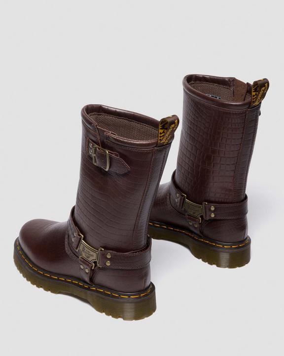 Dr Martens Anistone Hi - Classic Pull Up Reptile Emboss