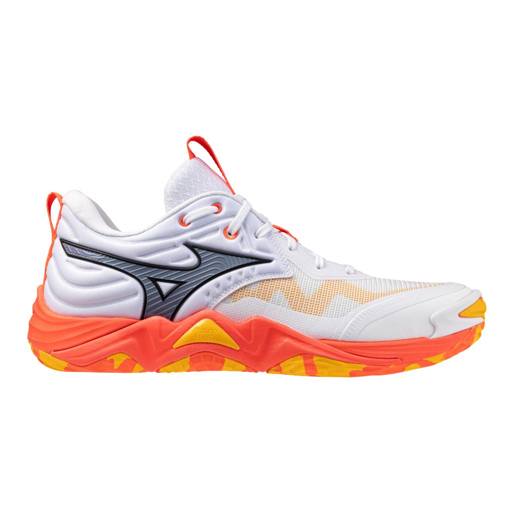 Mizuno Wave Momentum Elite Unisex Volleyball Shoe White Fiery Coral