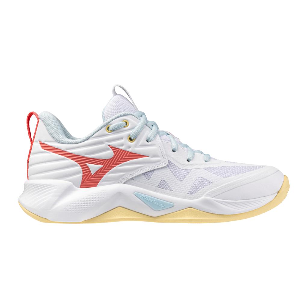 Mizuno Women's Wave Momentum Pro Volleyball Shoe White High Risk Red