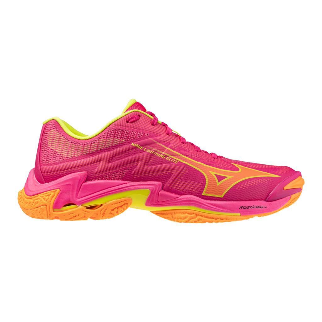 Mizuno Wave Lightning Elite Unisex Volleyball Shoe Pink Tetra Fortune Yellow