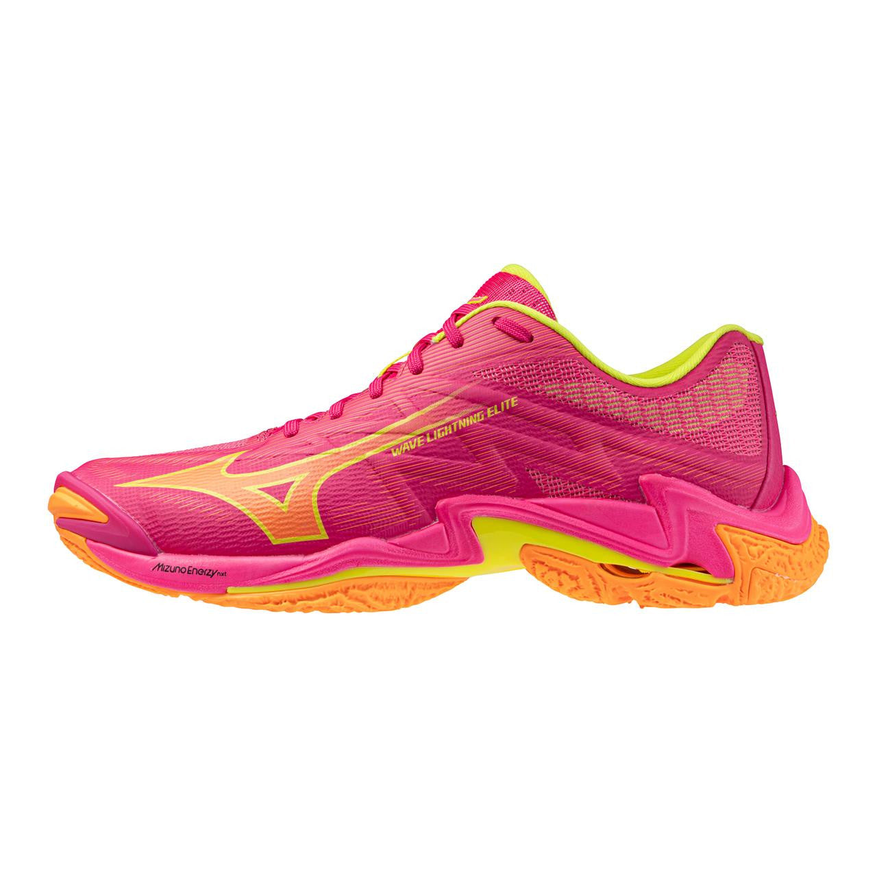 Mizuno Wave Lightning Elite Unisex Volleyball Shoe Pink Tetra Fortune Yellow
