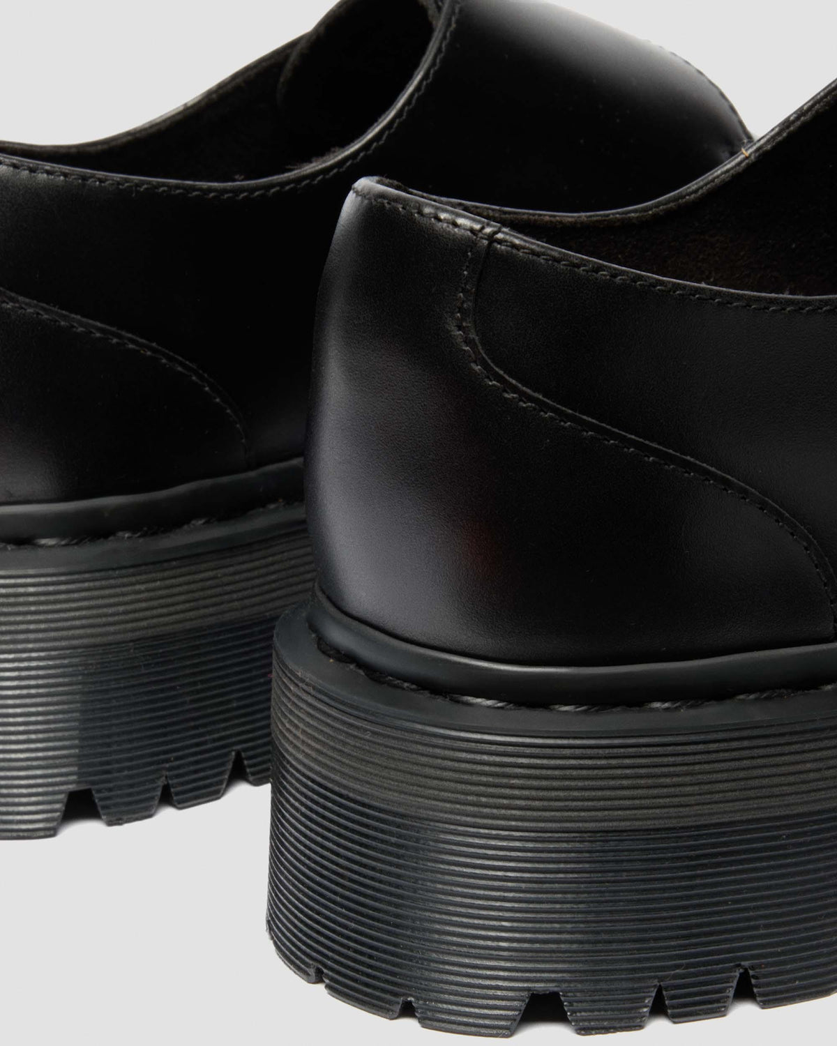 Dr Martens Retro Monk Quad Tumble Leather Strap Shoes - Black