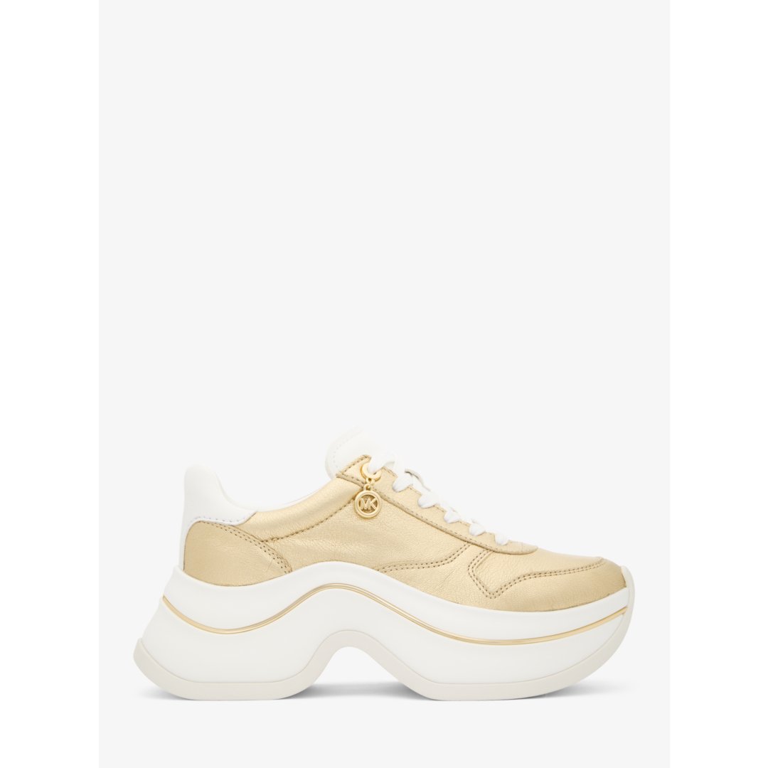 Michael Kors Arla Metallic Leather Trainer