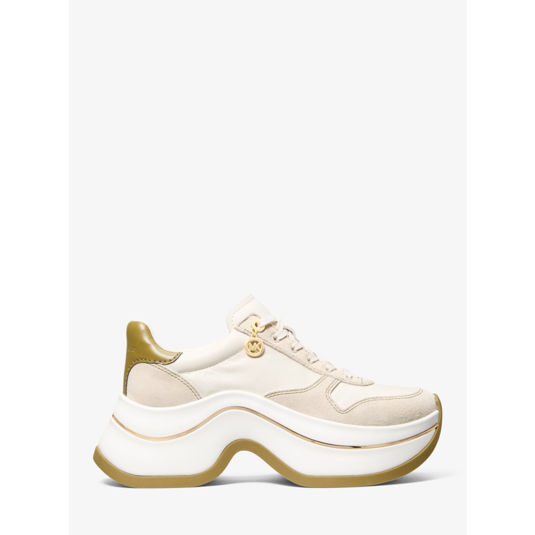 Michael Kors Arla Leather and Suede Trainer