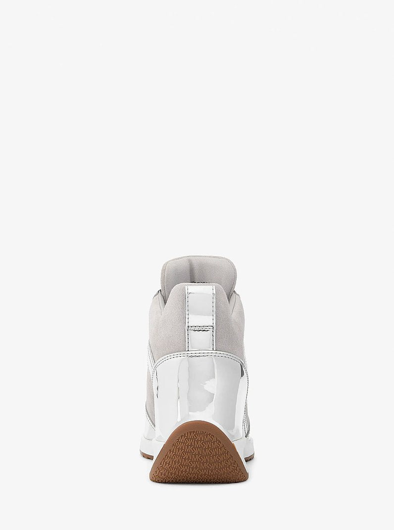 Michael Kors Nikko S2 Metallic Wedge Trainer SILVER