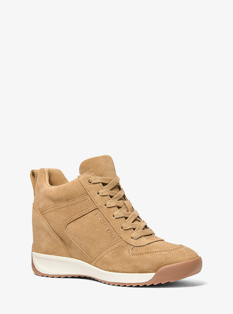 Michael Kors Nikko S2 Suede Wedge Trainer BURNT KHAKI