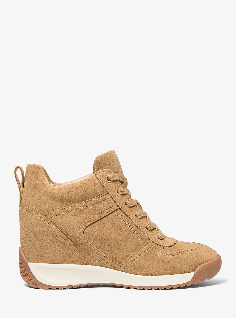 Michael Kors Nikko S2 Suede Wedge Trainer BURNT KHAKI