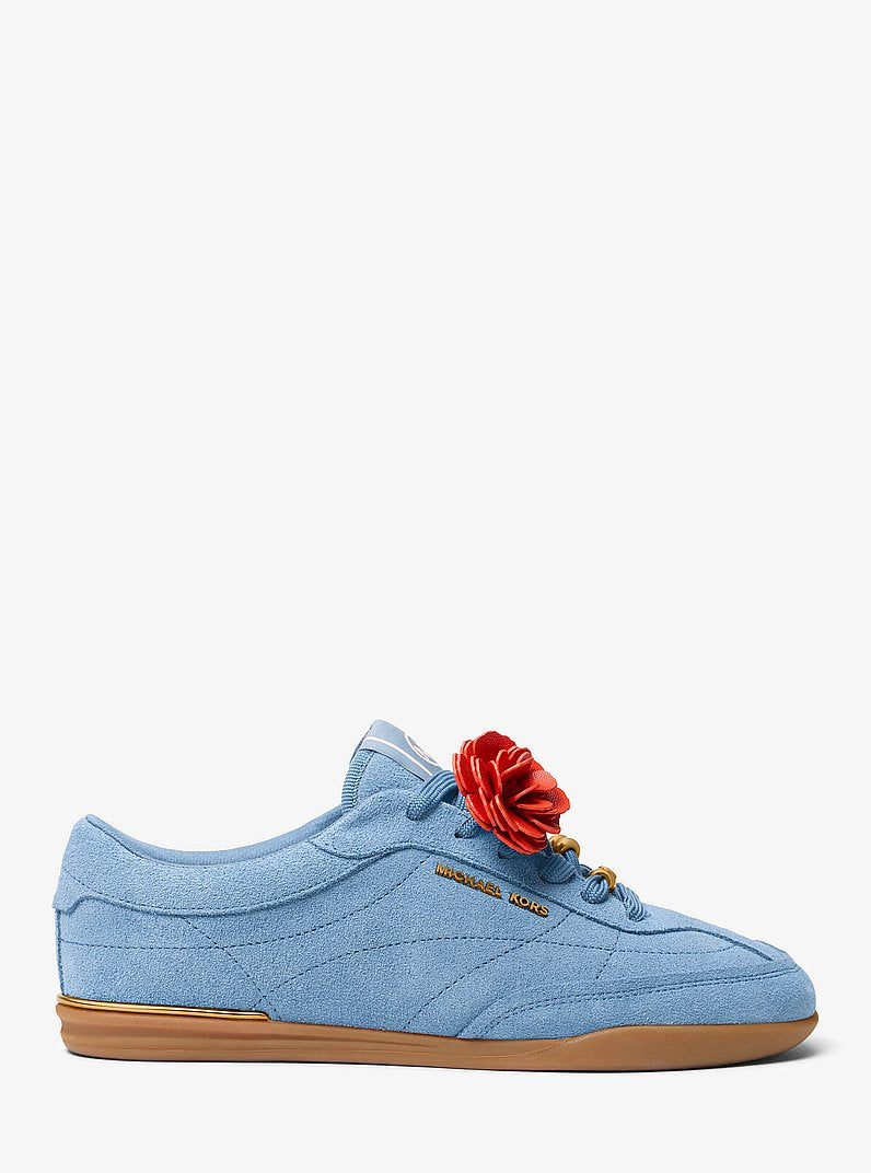 Michael Kors Nolan Embellished Suede Sneaker BR CRNFLWR