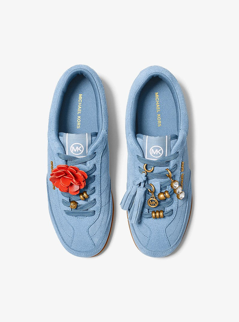 Michael Kors Nolan Embellished Suede Sneaker BR CRNFLWR
