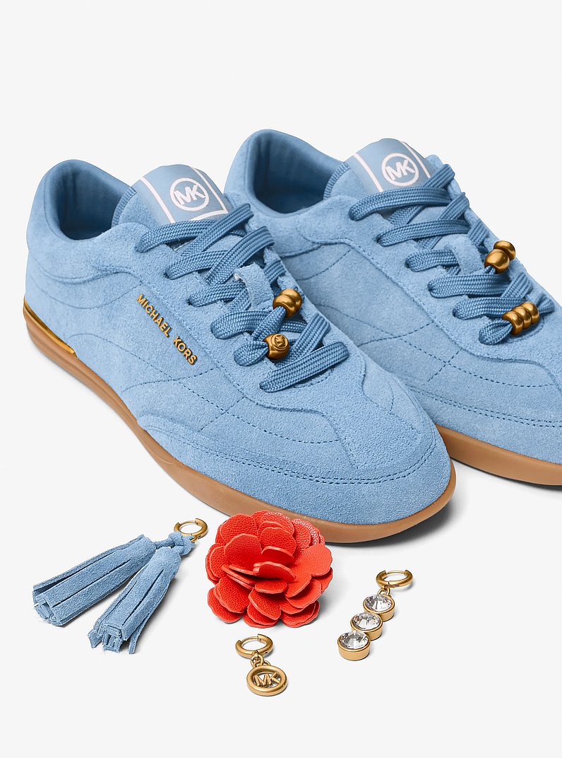 Michael Kors Nolan Embellished Suede Sneaker BR CRNFLWR