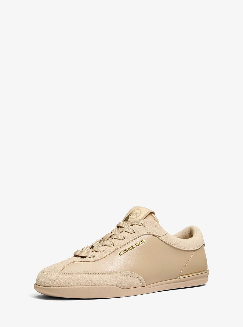 Michael Kors Nolan Leather and Suede Trainer KHAKI