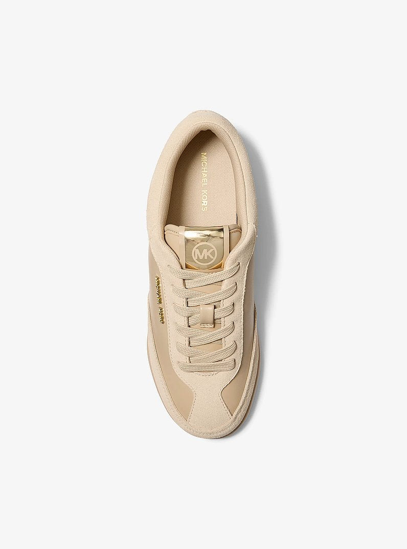 Michael Kors Nolan Leather and Suede Trainer KHAKI