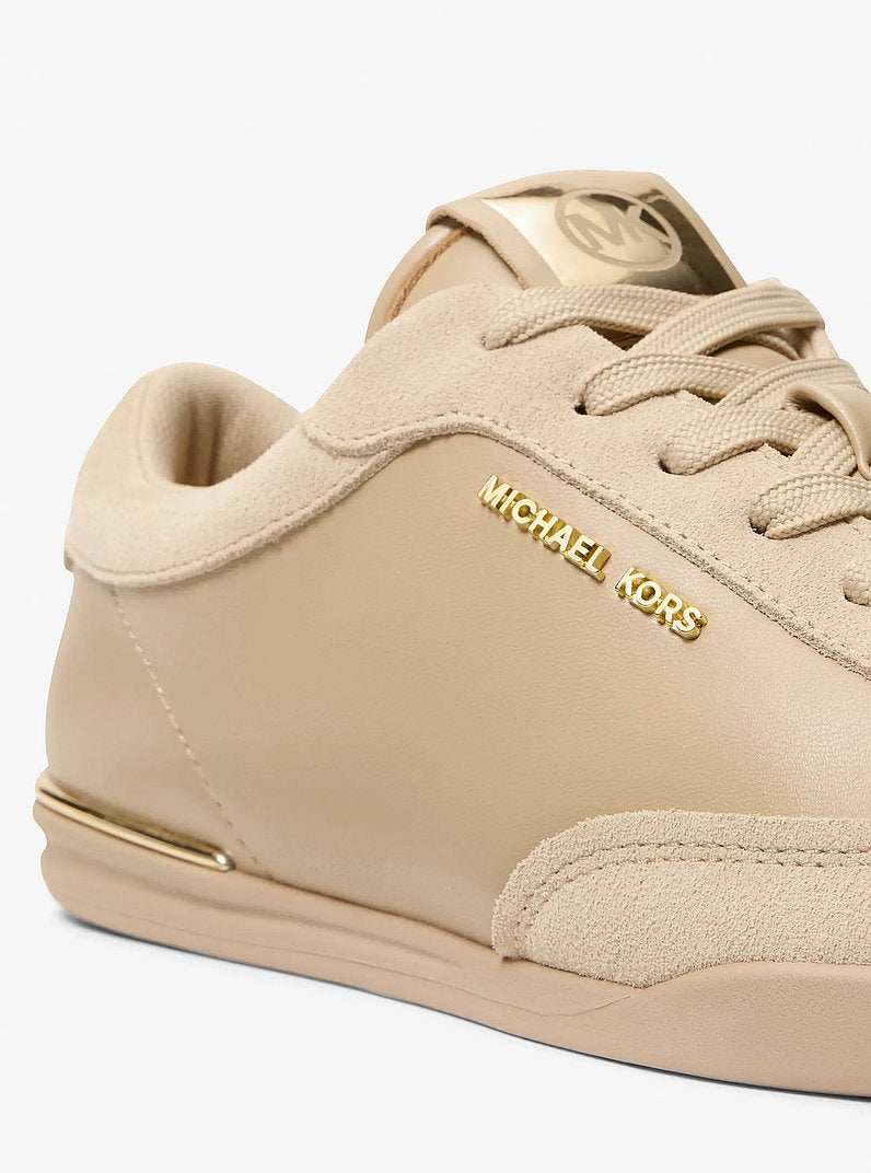 Michael Kors Nolan Leather and Suede Trainer KHAKI