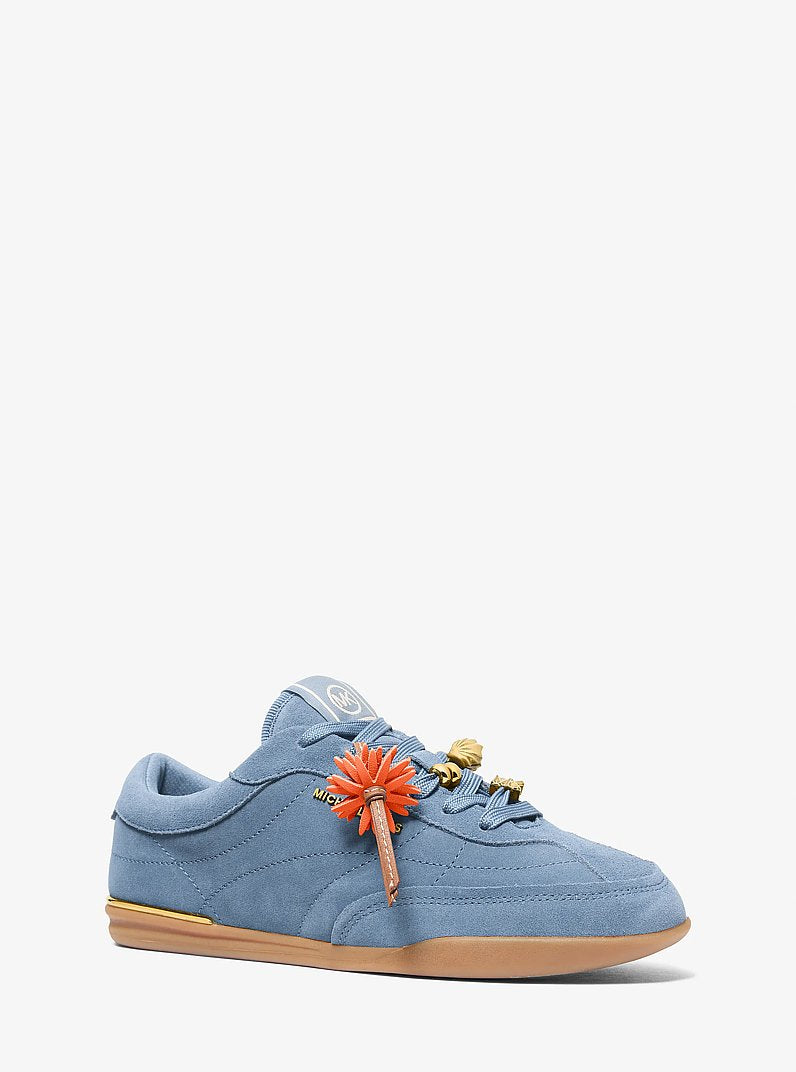 Michael Kors Nolan Embellished Suede Sneaker CHAMBRAY