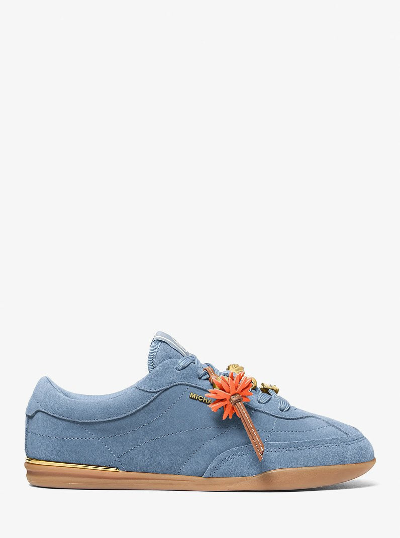 Michael Kors Nolan Embellished Suede Sneaker CHAMBRAY