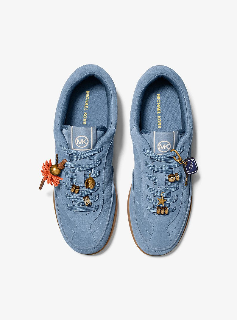 Michael Kors Nolan Embellished Suede Sneaker CHAMBRAY