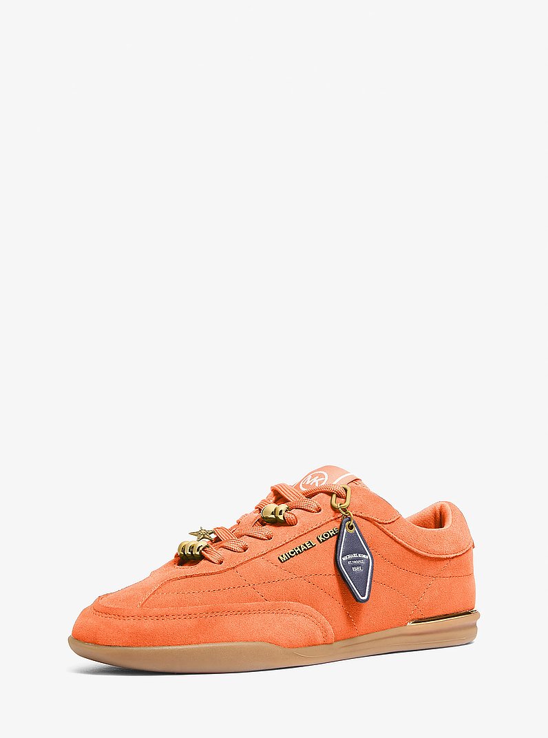 Michael Kors Nolan Embellished Suede Sneaker MIMOSA