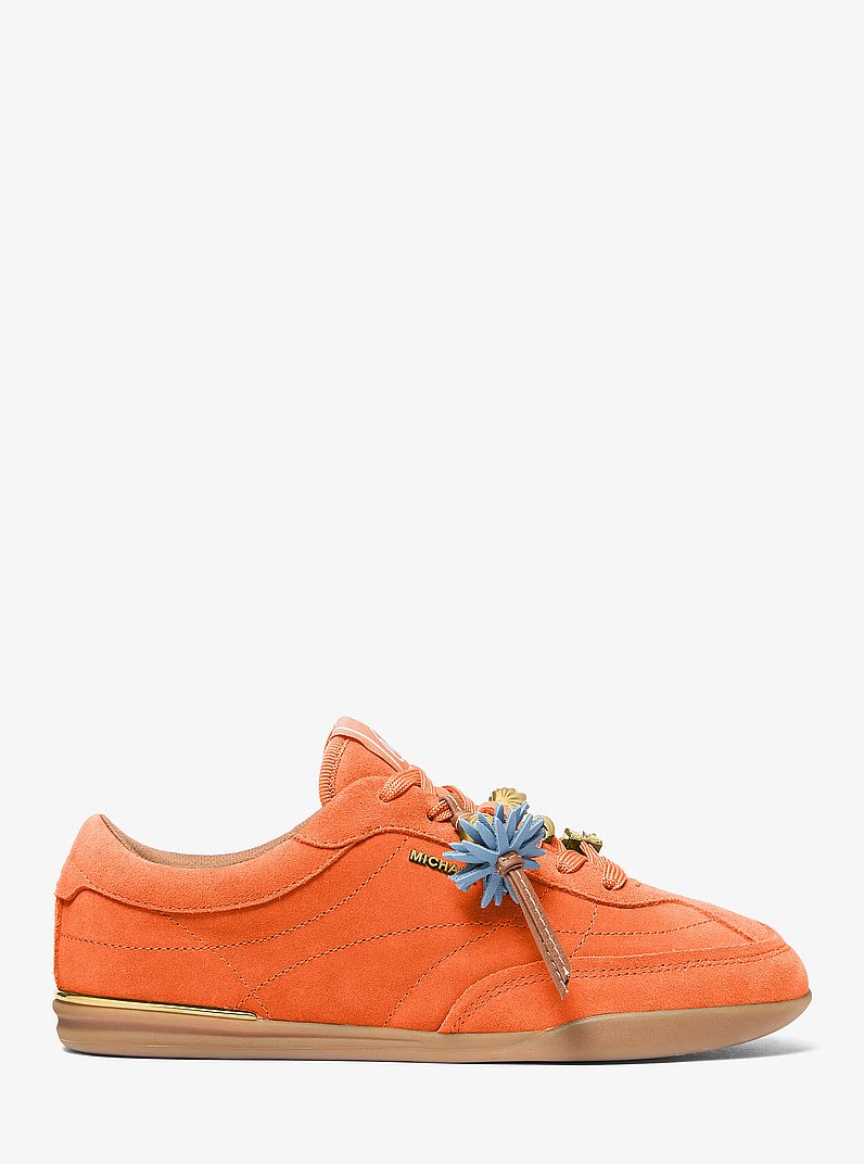 Michael Kors Nolan Embellished Suede Sneaker MIMOSA