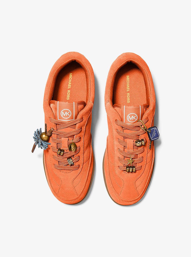 Michael Kors Nolan Embellished Suede Sneaker MIMOSA