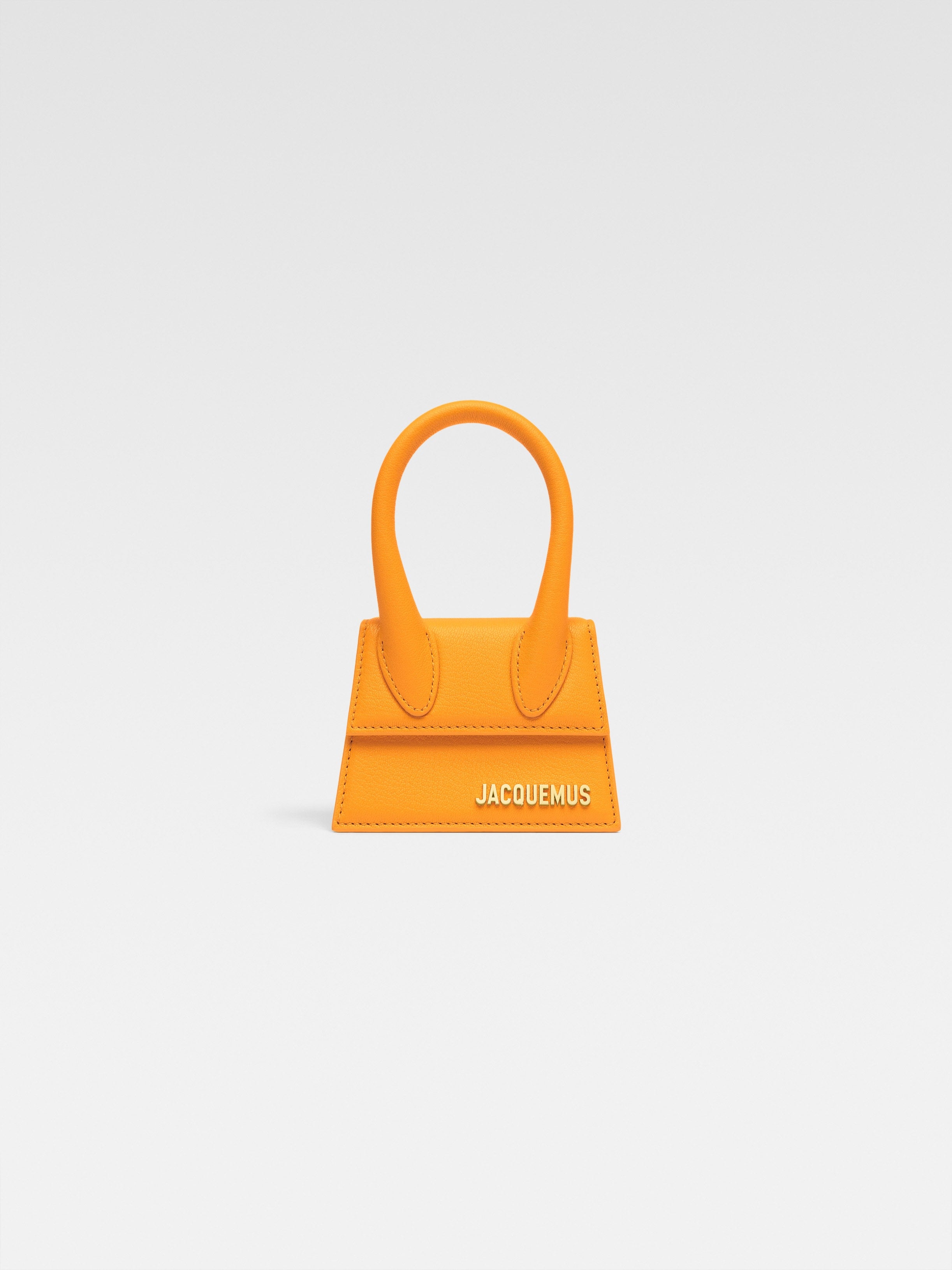 Jacquemus The Chiquito Soft Grained Leather Structured Bag Dark Orange