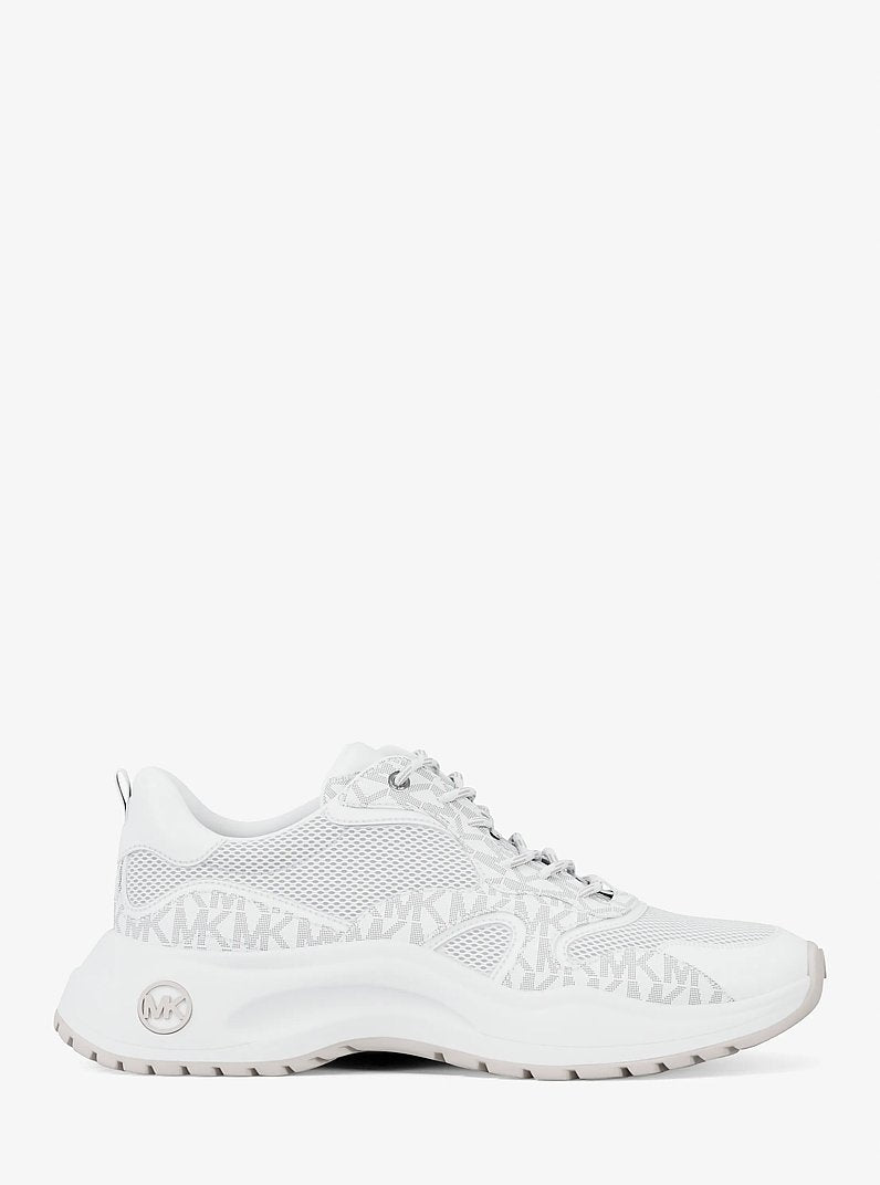 Michael Kors Levie Mixed-Media Trainer OPTIC WHITE