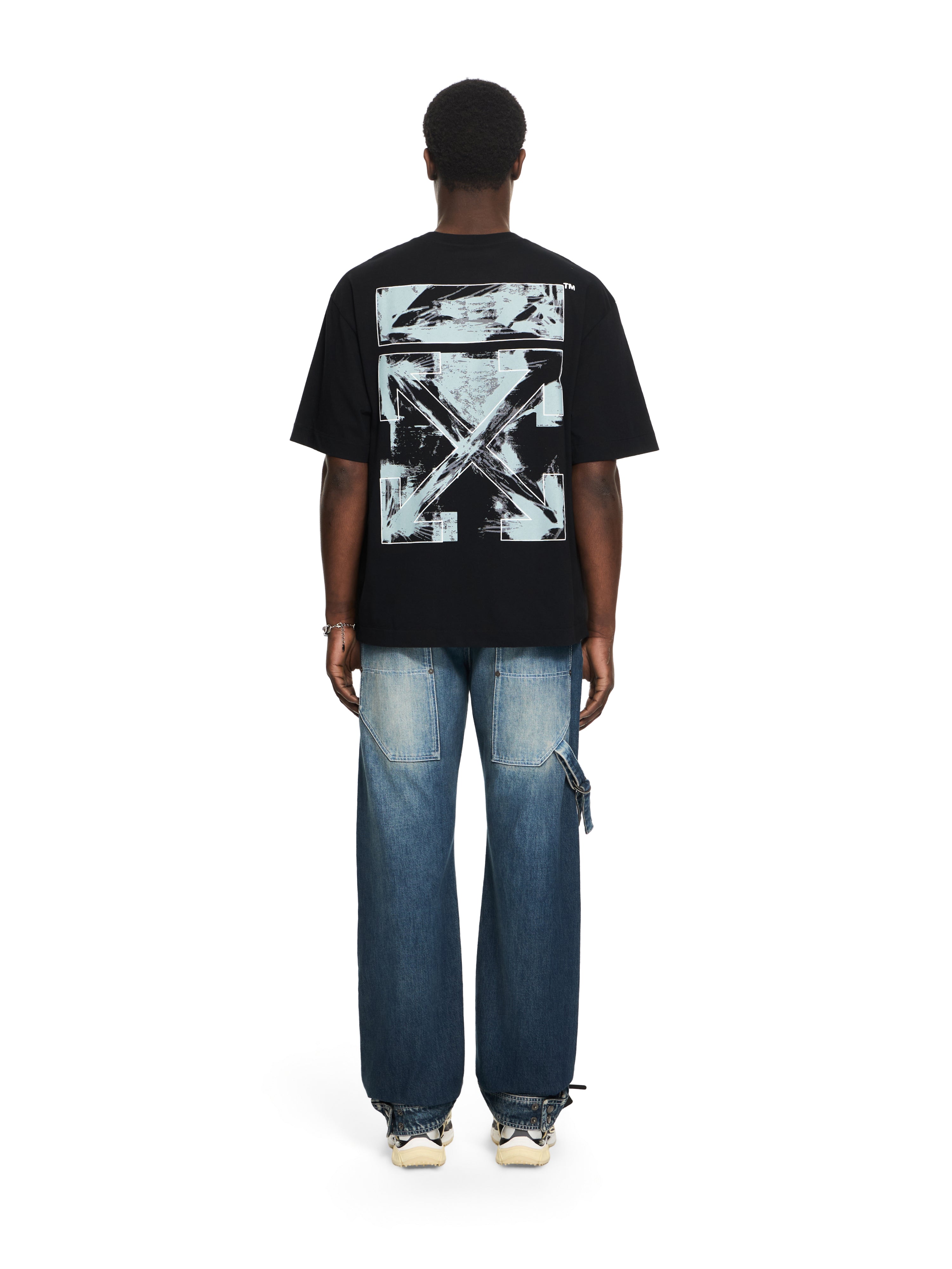 Off-White Paint Arrow Skate Tshirt Black Fade