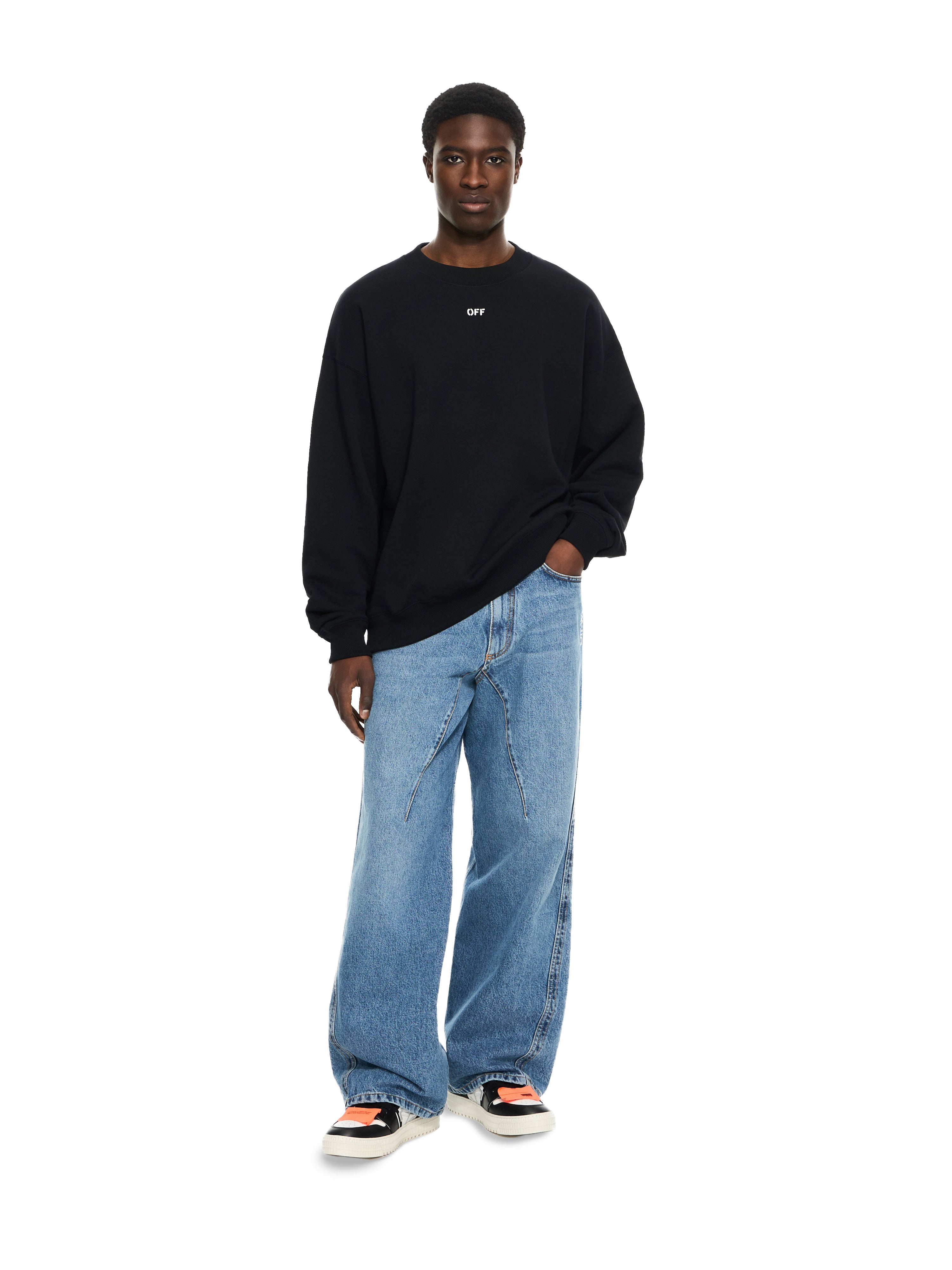 Off-White Dotted Arrow Diagonal Skate Sweatshirt Black