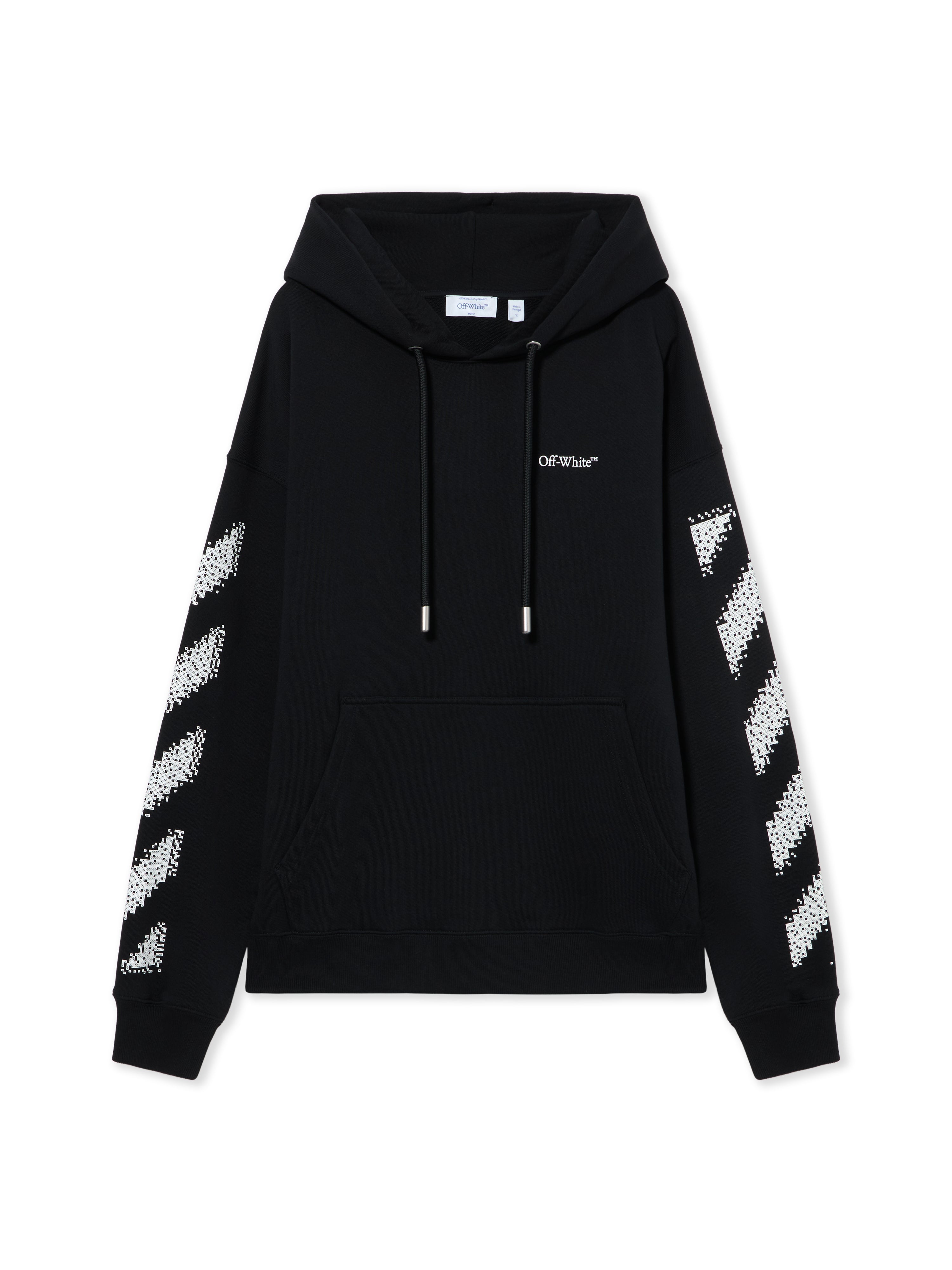 Off-White Pixel Diagonal Skate Hoodie Black
